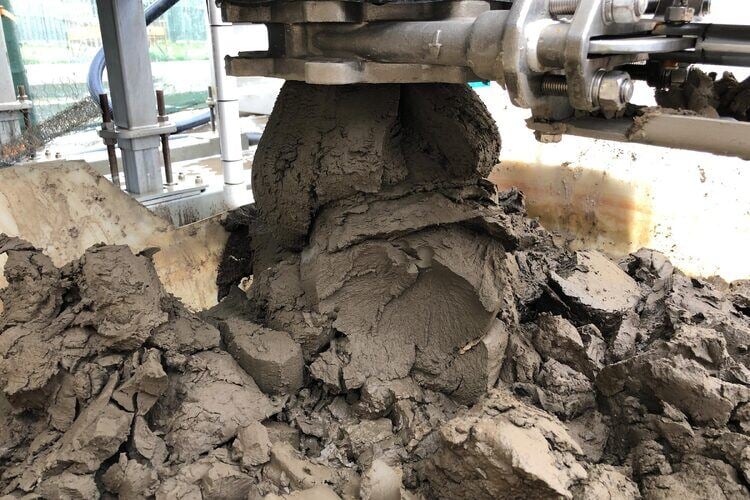 Mud being separated